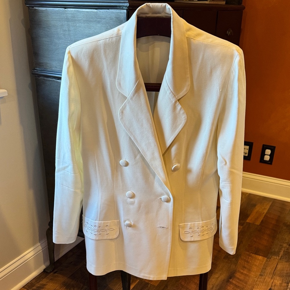 Cream Double-Breasted Women's Blazer